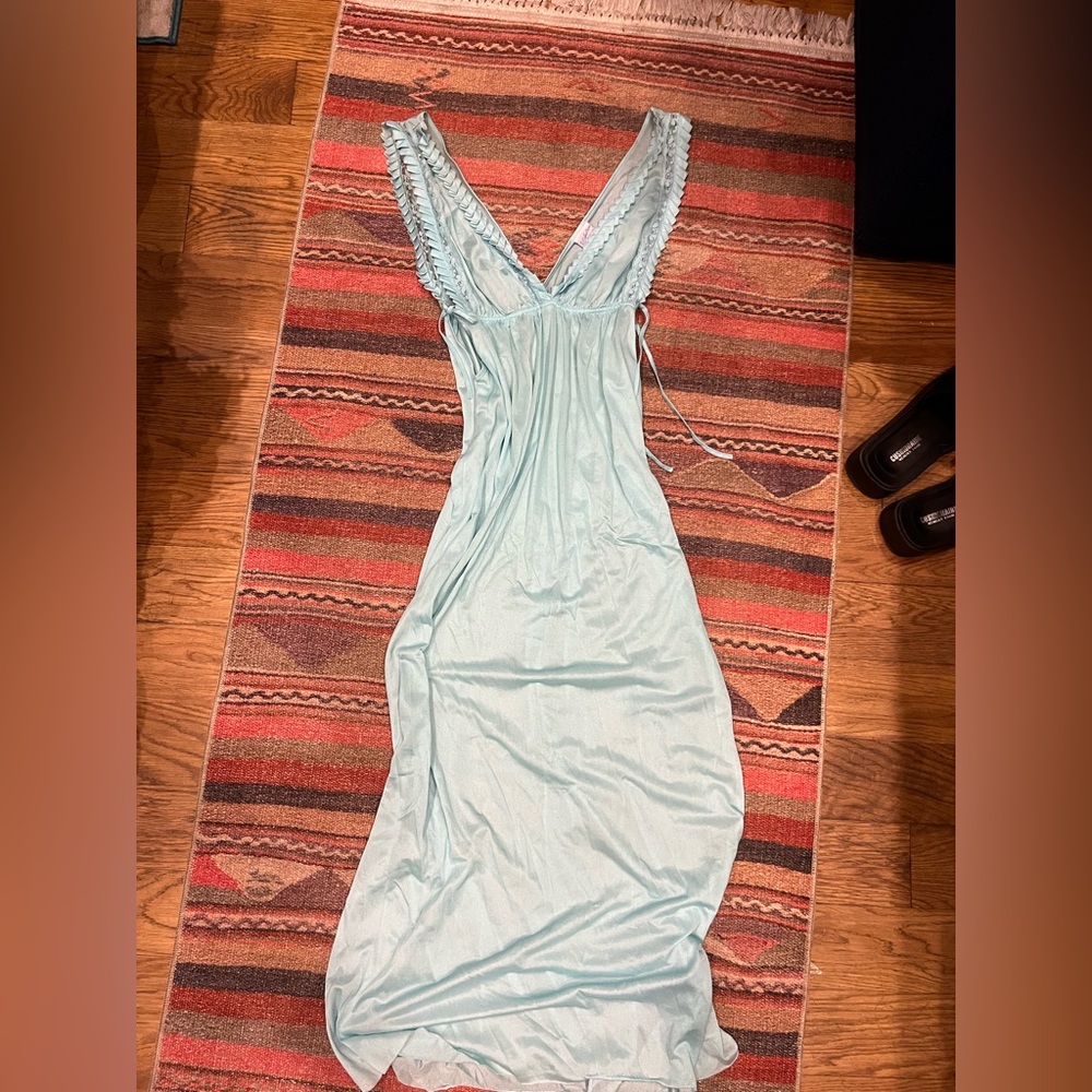 aqua slip dress vintage 🐚